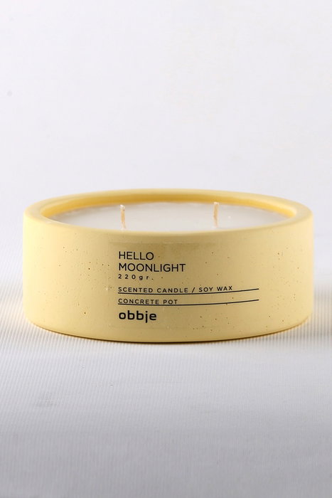 Aberto Design Vela Perfumada Hello Moonlight Flat Aroma Vainilla y Malvavisco Hormigón 100% 148
